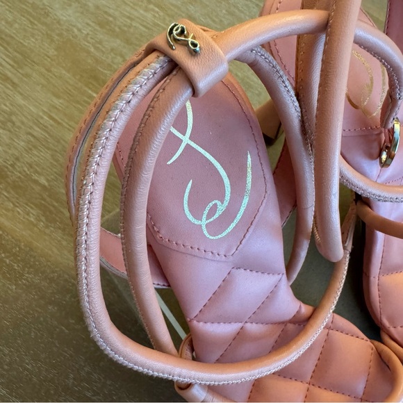 Sam Edelman Women's Maven Peach Leather Heeled Sandal - Picture 3 of 5